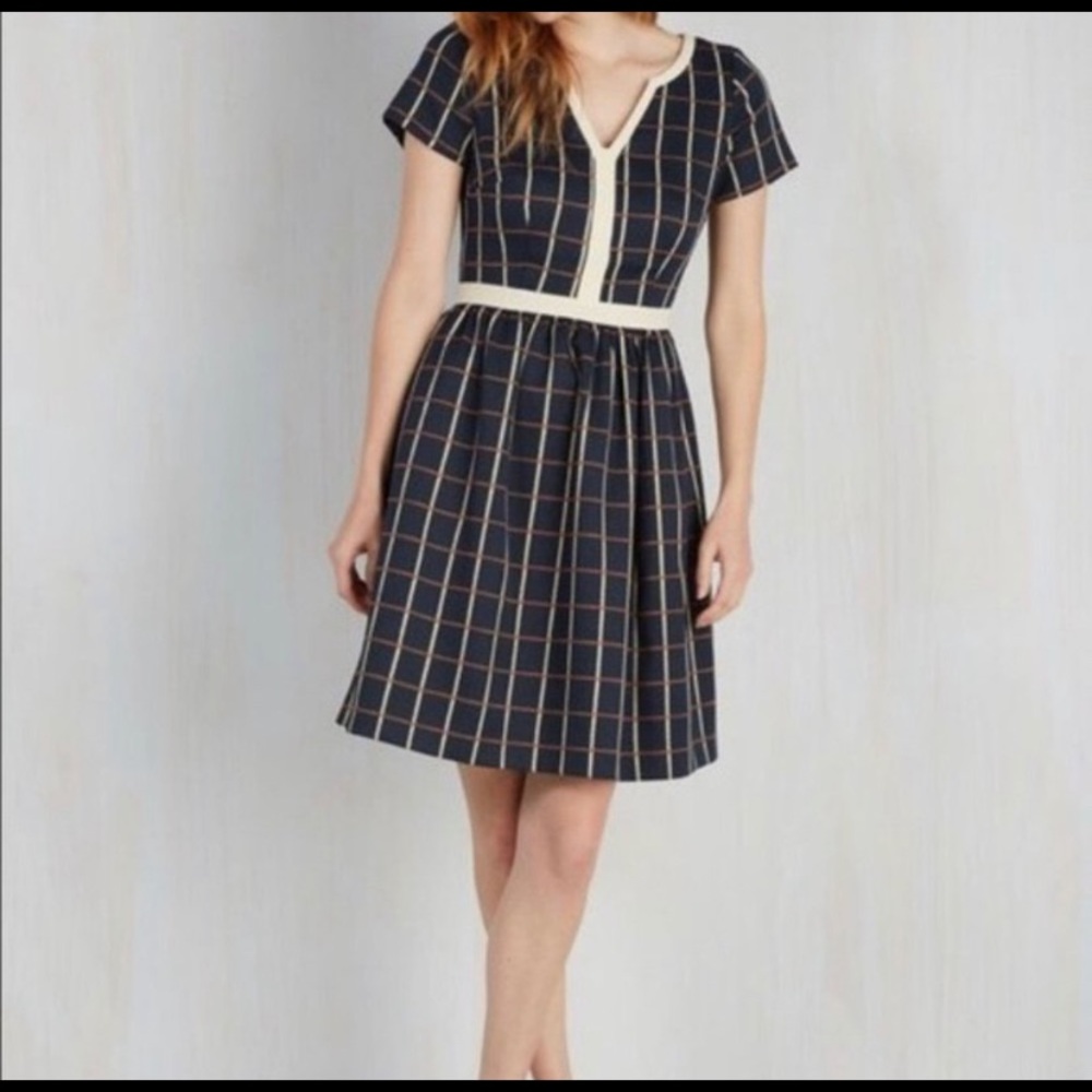 ModCloth pertinent pacing window pane check dress!